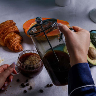 Morning coffee routine | Domestique | Australian coffee | French Press | Coffee plunger | coffee beans | croissant pleasure